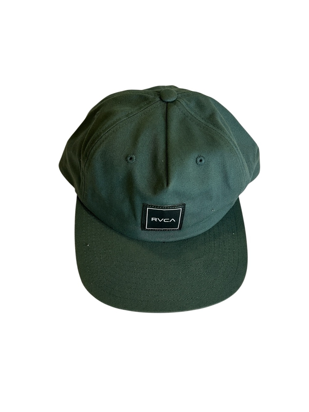 RVCA Snapback Hat Olive Green Mid Fit Adjustable Cap Streetwear Surf Skate